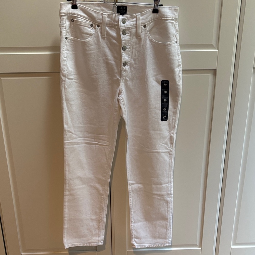 J. Crew Women's Straight White Jeans